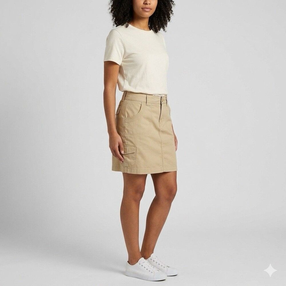 Carhartt Women's Khaki Cargo Skirt Size 4 Tan Canvas Work Utility Floral